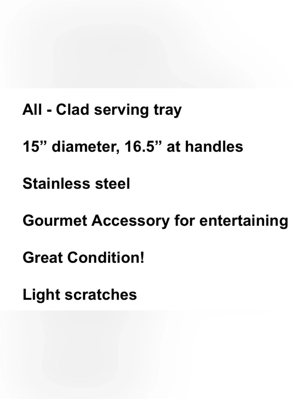 All-Clad Stainless Steel Round Serving Tray with Handles